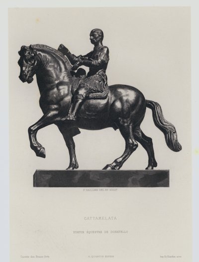 İtalyan Rönesansı condottiero Gattemalata'nın bronz atlı figürü, Donatello by Frans Gaillard