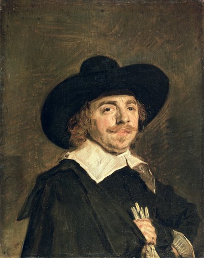 Eldiven Tutan Bir Adamın Küçük Portresi, c.1642 by Frans Hals