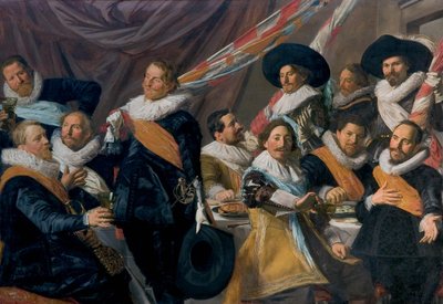 St George Sivil Muhafız Birliği subaylarının ziyafeti by Frans Hals