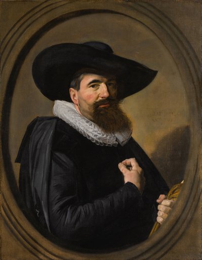 Hollandaca: Portret van een man Şapkalı ve fırfır yakalı bir adam portresi by Frans Hals