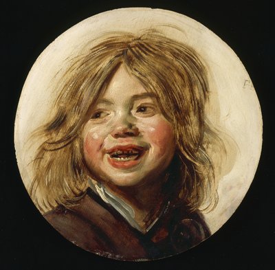 Gülen Çocuk, c.1620-5 (tahta üzerine yağlı boya) by Frans Hals