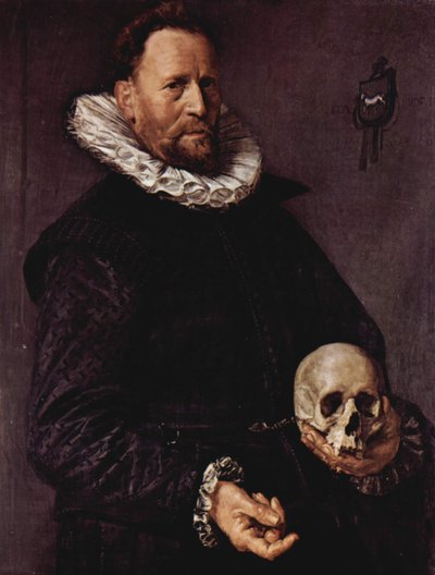 Kafatası Tutan Bir Adam Portresi by Frans Hals