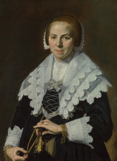 Yelpazeli Kadın Portresi, c. 1640 by Frans Hals