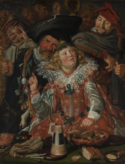 Shrovetide Revelers (The Merry Company) c.1615 (tuval üzerine yağlı boya) by Frans Hals