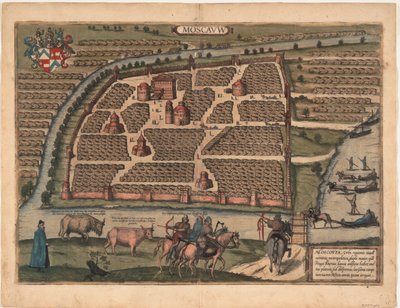 16. Yüzyıl Moskova Haritası Kimden: Civitates orbis terrarium, 1575 by Frans Hogenberg