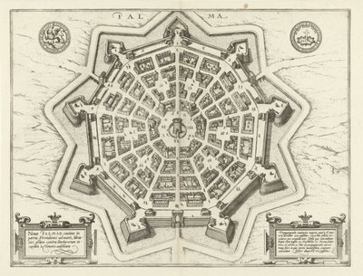 Palmanova Haritası Palma (nesne üzerindeki başlık) by Frans Hogenberg