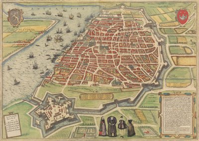 Anvers'in görünümü, 1572-94. Yaratıcılar: Frans Hogenberg, Simon Novellanus. by Frans Hogenberg