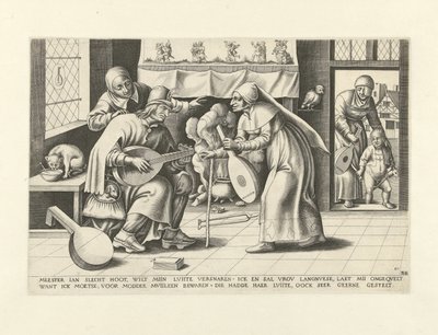 Usta Jan Badhead Tembellikle ilgili Flaman atasözlerinin alegorik sahneleri (dizi adı) by Frans Huys