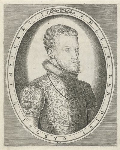 Habsburg Charles V veya İspanya Philip II portresi Kralların, kraliçelerin, prenslerin ve prenseslerin portreleri (seri başlığı) by Frans Huys