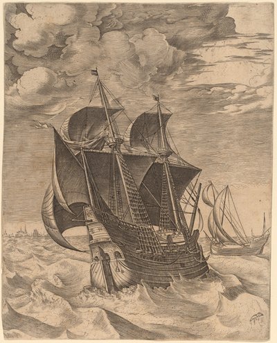 Hollandalı bir Hulk ve bir Boeier by Frans Huys after Pieter Bruegel the Elder