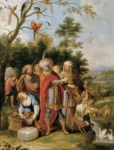 Nuh ve ailesi gemiye giderken, c. 1620 (bakır üzerine yağ) by Frans II the Younger Francken