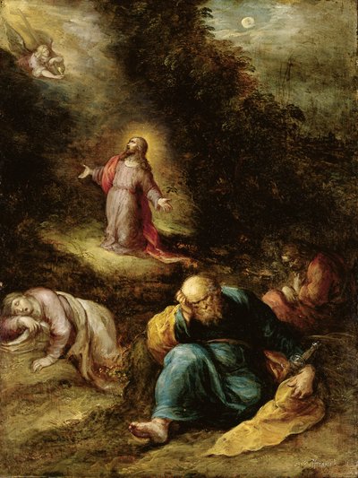 Bahçedeki Acı (altınla yükseltilmiş bakır üzerine yağ) by Frans II the Younger Francken