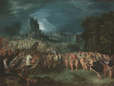 Pers Kadınlarının Cesareti (bakır üzerine yağlıboya) by Frans II the Younger Francken