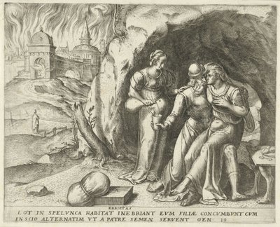 Lût ve kızları Ebrietas (nesne üzerindeki başlık) Kader Tarihi (dizi adı) by Frans Menton