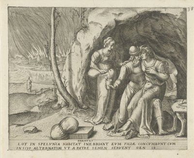 Lût ve kızları Ebrietas (nesne üzerindeki başlık) Kader Tarihi (dizi adı) by Frans Menton