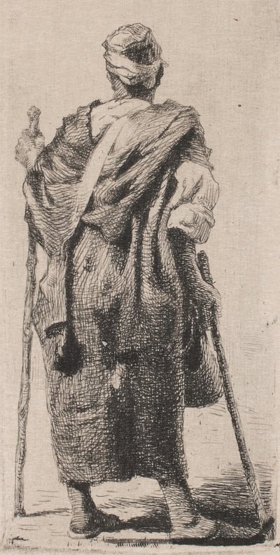 Arap dilenci arkadan görüldü by Frans Schwartz