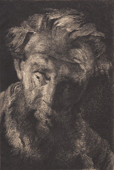 Kenara bakan yaşlı sakallı adam by Frans Schwartz