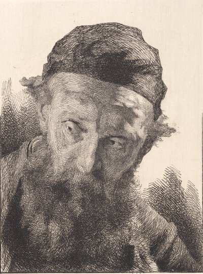 Siyah takke ile yaşlı sakallı adam by Frans Schwartz