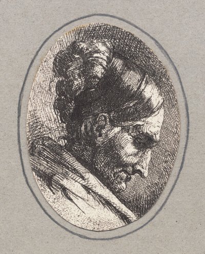 Eski bir eşin başı, sağdaki profil by Frans Schwartz