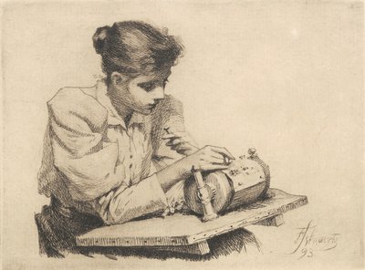 Kniplersken by Frans Schwartz
