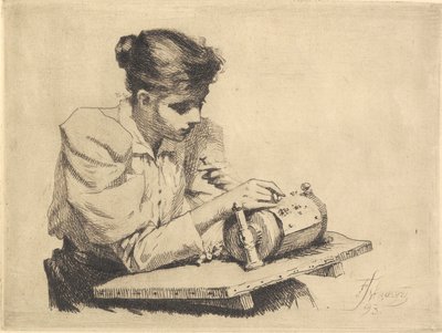Kniplersken by Frans Schwartz