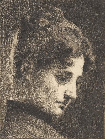 Sağa bakan genç bir kızın profil başı by Frans Schwartz
