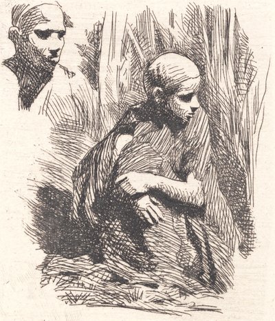 Oturmuş Doğulular. Köşede bir kafa by Frans Schwartz