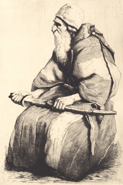 Çalışma figürü: Doğu kostümlü yaşlı sakallı adam by Frans Schwartz