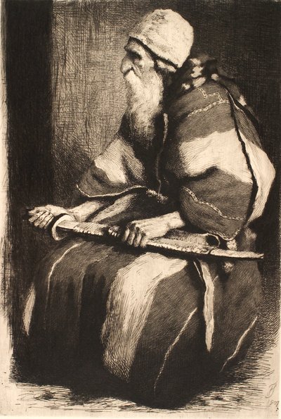 Çalışma figürü: Doğu kostümlü yaşlı sakallı adam by Frans Schwartz
