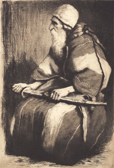 Çalışma figürü: Doğu kostümlü yaşlı sakallı adam by Frans Schwartz