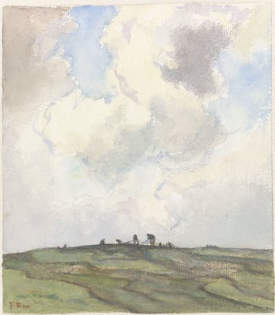 Kum tepelerinin arkasındaki çimenlikte ağları kaybetmek by Frans Alexander Evert Lodewijk Smissaert