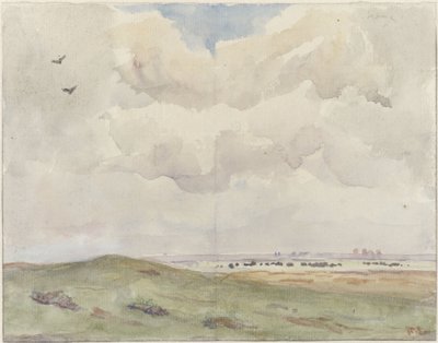 Sürü ile kumul manzara by Frans Alexander Evert Lodewijk Smissaert