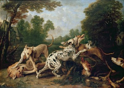 Ormanlık Bir Açıklıkta Kavga Eden Köpekler by Frans Snyders or Snijders