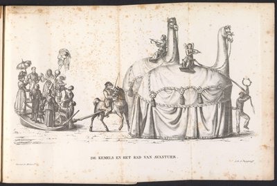 İki Deve ve Çarkıfelek, 1825 Kemels ve Avantuer Çarkı (nesne üzerindeki başlık) by Frans Vervloet