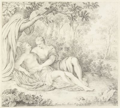 Ağacın altında çift seviyorum by Frans van Mieris (II)