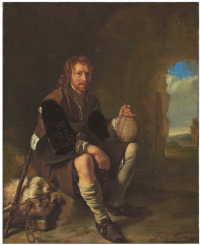 Dinlenmekte olan bir gezgin by Frans van Mieris