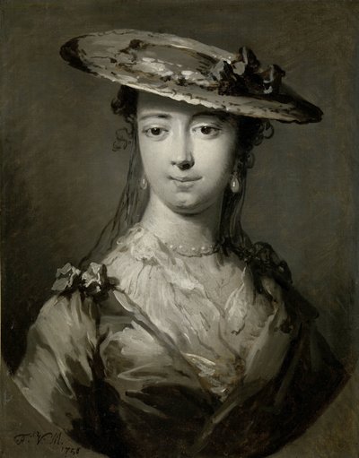 Genç Bir Kadının Başı Genç bir kadının başı by Frans van der Mijn (signed by artist)