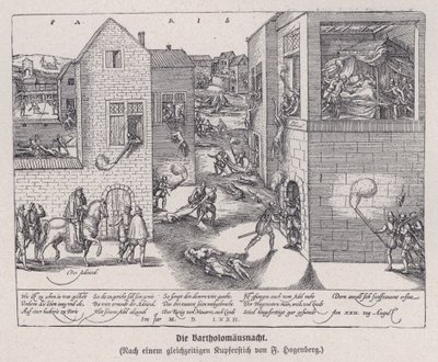 St Bartholomew Günü Katliamı, Paris, Fransa by Franz (after) Hogenberg