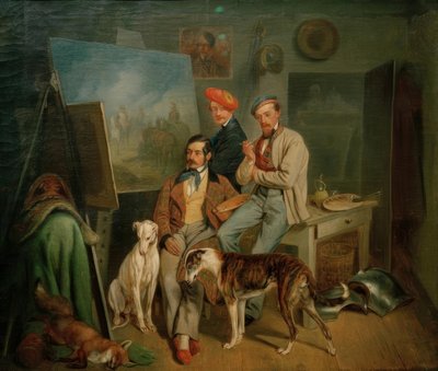 Stüdyoda Benno, Franz ve Eugen Adam kardeşler by Franz Adam
