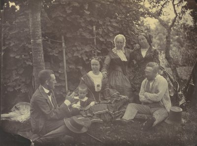 [Üç Kadın, İki Erkek ve Piknikte Bir Çocuk], 1850