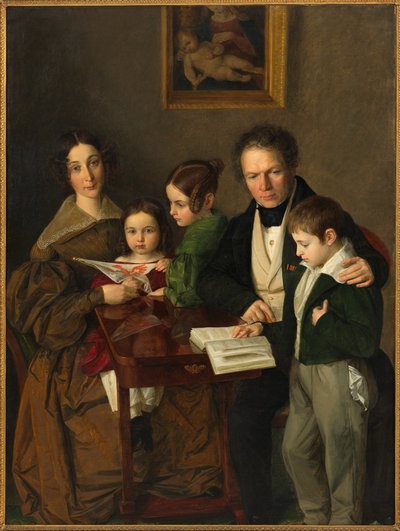 Besteci Johann Baptist Gänsbacher 1778-1844 ve ailesi, c.1838. by Franz Anton Stecher