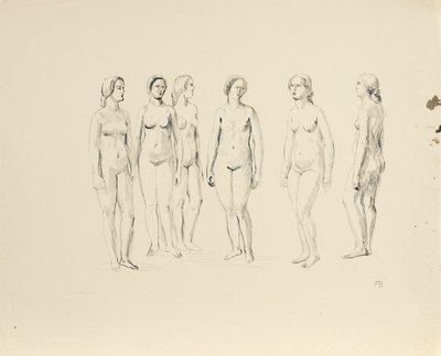 Altı kadın çıplak by Franz Barwig d. Ä.