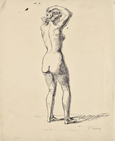 Bir yüzücü taslağını by Franz Barwig d. Ä.