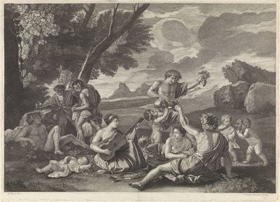 Bacchantes ile manzara by Franz Ertinger