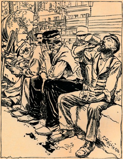Akşam Yemeğindeki İşçiler, c1900 by Franz Gailliard