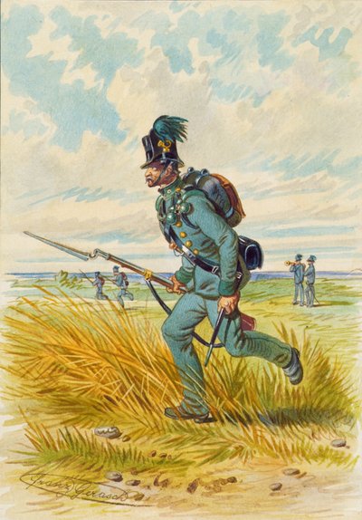 Bir süngü ile asker by Franz Gerasch