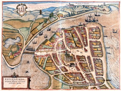 Eckernforde, Almanya (gravür by Franz Hogenberg