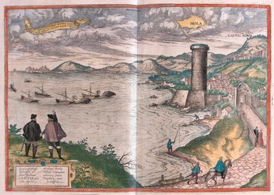 Gaeta veya Gaete, İtalya (gravür by Franz Hogenberg