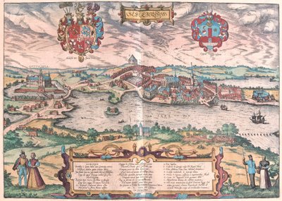 Gottorf Kalesi, Schleswig (Kuzey Almanya) (gravür by Franz Hogenberg