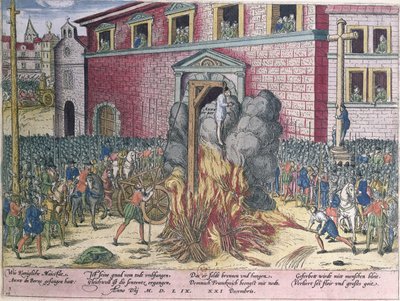 Anne du Bourg'un Asılması (1521-59) Place de Greve, 23 Aralık 1559 by Franz Hogenberg